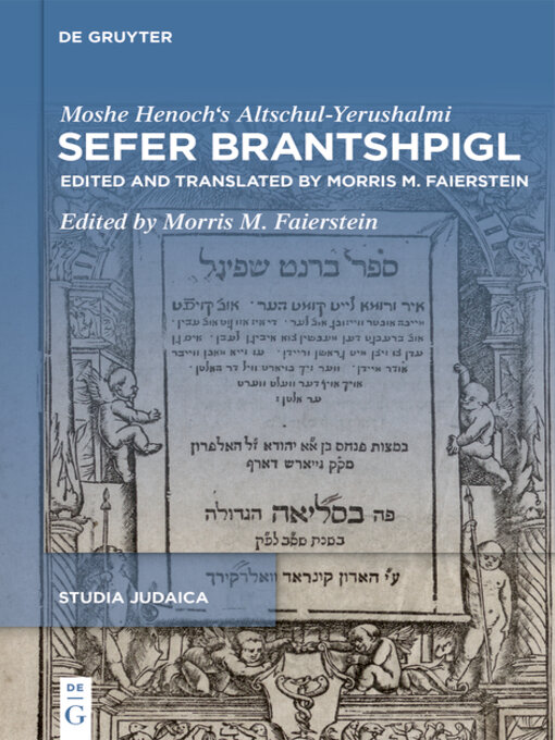 Title details for Sefer Brantshpigl by Altschul-Yerushalmi Altschul-Yerushalmi - Wait list